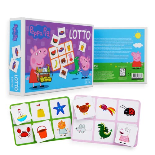 Barbo Toys Peppa Pig Lotto - Spiel für Kinder ab 3 Jahren - Lotto Spiel Kinder mit 42 Karten -Pädagogische Kinderspiele - Offizielles Peppa Wutz Spielzeug von Barbo Toys