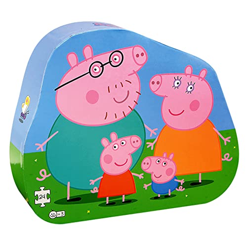 Barbo Toys - Peppa Wutz Deco Puzzle Family – 24 Teile Puzzle für Kinder ab 3 Jahre – Puzzle in Einer geformten Box mit Peppa Wutz Family – Offizielles Peppa Wutz - Puzzle Spielzeug von Barbo Toys