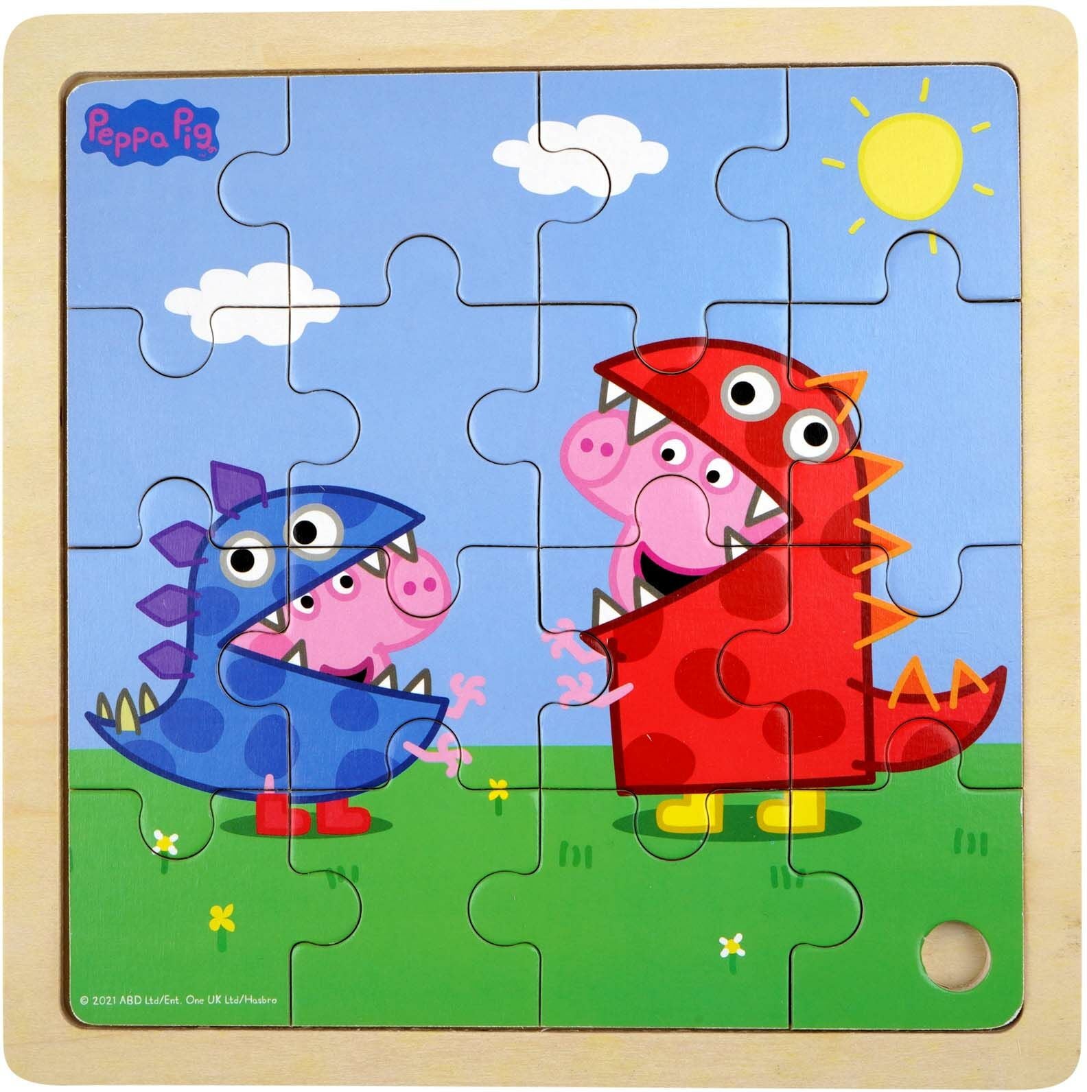 Peppa Wutz Holzpuzzle Dinosaurier 16 Teile von Barbo Toys