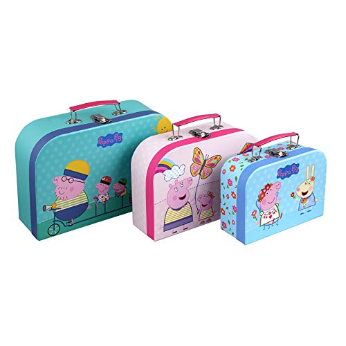Peppa Wutz Koffer 3 in 1 | Aufbewahrungskoffer für Spielzeug, 3 Verschiedene Größen und Designs | Offiziell Peppa Pig Lizenziert von Barbo Toys