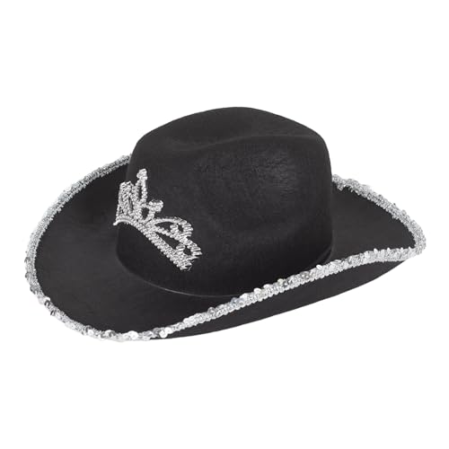 Barelove Cowboyhut Cowgirl-Hut – adrette, glitzernde Cowboyhüte für Damen, Junggesellinnenabschied, Geburtstag, Disco, Party, Halloween (schwarz) von Barelove