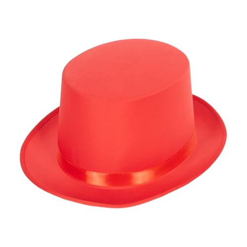 Barelove Zylinderhut, Kostüm, Magier, viktorianischer Hut, Koboldhut, Weihnachten, Bowler, Top-Hut, Cosplay-Kostüm für Männer und Frauen, Uni für Maskerade, Karneval, Halloween (Rot) von Barelove