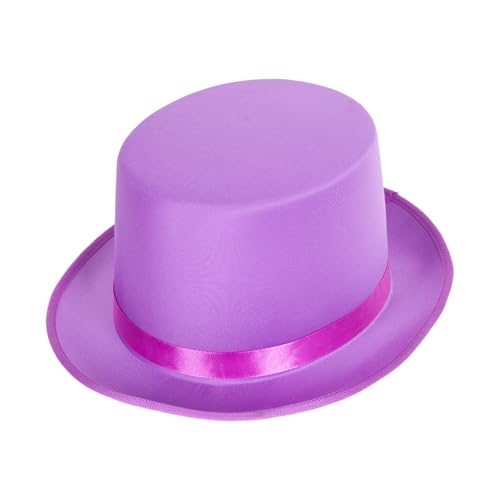 Barelove Zylinderhut, Kostüm, Magier, viktorianischer Hut, Koboldhut, Weihnachten, Bowler, Top-Hut, Cosplay-Kostüm für Männer und Frauen, Uni für Maskerade, Karneval, Halloween (lila) von Barelove