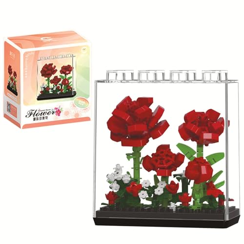 Barlone Klemmbausteine Blumen Bausteine Set, 354 Stück Sonnenblume Bausteine Blumen mit Staubdichter Ober und Sockel, Klemmbausteine Pflanzen Spielzeug, Geschenk für Mädchen ab 6 Jahren und Erwachsene von Barlone