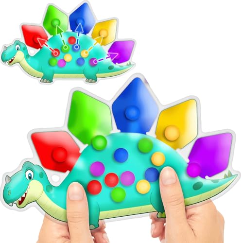 Barlone Superweiches Squeeze Sensorik Spielzeug ab 3 jahre, Dinosaurier Farbensortierspiel Zählen, GelgefüLlte Sensorisches Antistress Spielzeug, Sensorikspielzeug für Kleinkinder Feinmotorik Training von Barlone