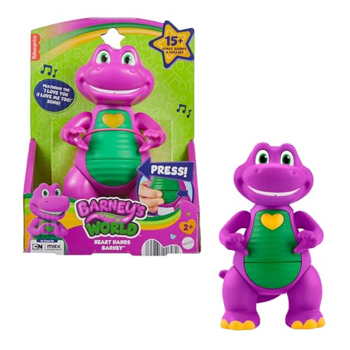 Barney Fisher-Price Barneys Welt Musikspielzeug Herz-Hand Figur, 14,5 cm groß mit Lichtern für Kindergartenkinder ab 2 Jahren, JFF05 von Barney