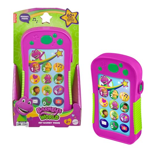 Barney’s World Kleinkindspielzeug – Hey Telefon mit Musik, Lichtern und Phrasen für Kinder ab 2 Jahren, mehrsprachig: Englisch, Italienisch, Französisch, Deutsch und Niederländisch, JGT55 von Barney
