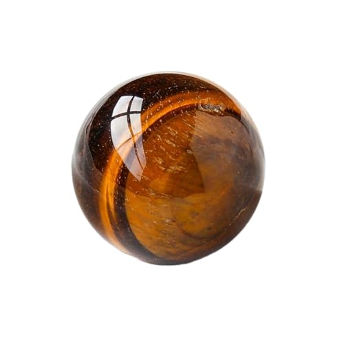 BaronHong 1 Stück 40 mm gelber Citrin-Quarzkristall-Kugel, Heilstein (Tigerauge, 38 mm – 42 mm) von BaronHong