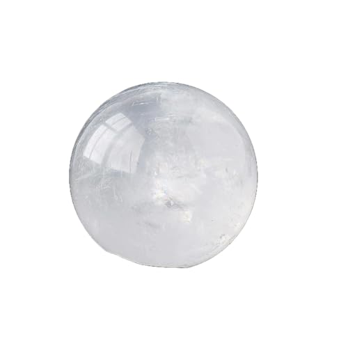 BaronHong 1 Stück 40 mm gelber Citrin-Quarzkristall-Kugel-Heiledelstein (Weiß-Eis-Kontinent, 38 mm – 42 mm) von BaronHong