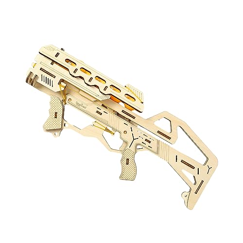 BaronHong 3D-Holzpuzzle, Gummibandpistole, Tischtennisball-Shooter, DIY, mechanisches Modell, atemberaubende Geschenke für Erwachsene und Teenager (A, M) von BaronHong