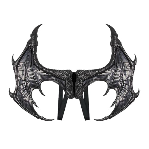 BaronHong Drachenflügel für Erwachsene in Übergröße, Fledermausflügel, Halloween, Karneval, Dämonenkostüm, Cosplay-Zubehör (schwarz, M) von BaronHong