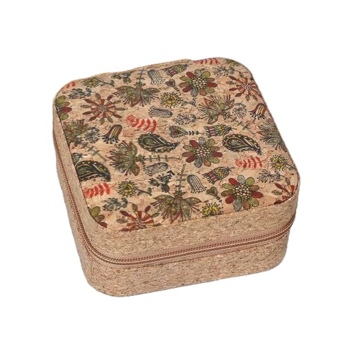 BaronHong Geburtstags- und Weihnachtsgeschenke für Frauen, Kork-Reise-Schmucketui, Schwester, Freundin, Mutter, Oma, personalisierte Geschenke (B, M) von BaronHong