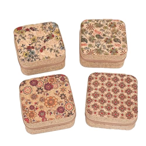 BaronHong Geburtstags- und Weihnachtsgeschenke für Frauen, Reise-Schmucketui aus Kork, für Schwester, Freundin, Mutter, Oma, personalisierte Geschenke (4er-Pack, M) von BaronHong