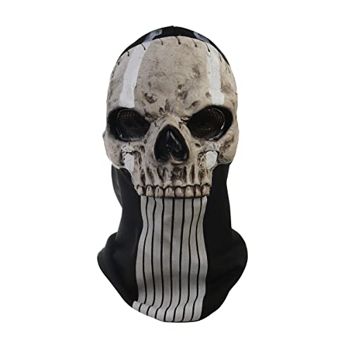 BaronHong Ghost Skull Gesichtsmaske aus Latex, Unisex-Maske, Motorrad-Gesichtsmasken (C, M) von BaronHong