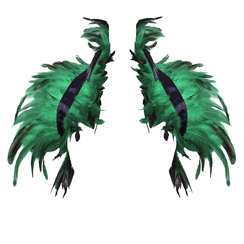 BaronHong Gothic Natural Feather Cape Schal Schulterwickel Halloween Maleficent Kostüme für Frauen (grün, M) von BaronHong