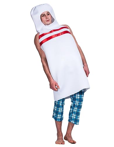 BaronHong Halloween-Cosplay-Kostüm, weißes Bowling-Cosplay-Kleidungsstück, für Erwachsene, Festival, Party, lustiges Kostüm, Bühnenkleidung (weiß, M) von BaronHong