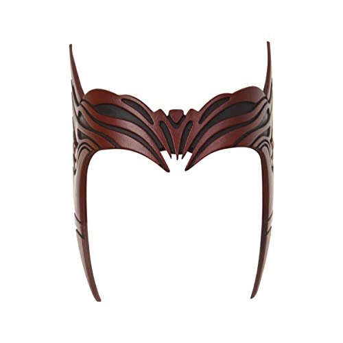 BaronHong Halloween Hexenkrone Maske Halloween Scarlet Cosplay Kostüm Requisite für Erwachsene Maskerade (rot, M) von BaronHong