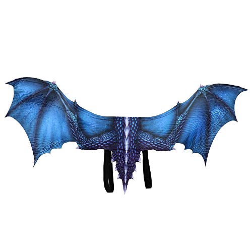 BaronHong Halloween Karneval Drachen Kostüm Cosplay Flügel für Erwachsene (blau, M) von BaronHong