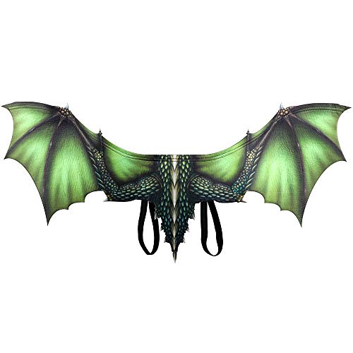 BaronHong Halloween Karneval Drachen Kostüm Cosplay Flügel für Erwachsene (grün, M) von BaronHong