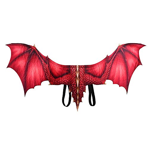 BaronHong Halloween Karneval Drachen Kostüm Cosplay Flügel für Erwachsene (rot, M) von BaronHong