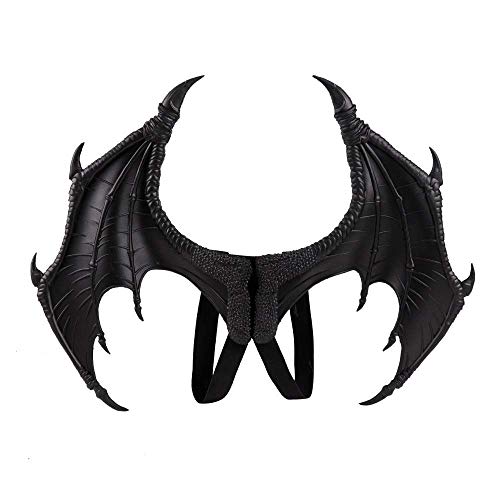 BaronHong Halloween Karneval Kostüm Cosplay Dämon Drachenflügel für Adult Kid (schwarz, M) von BaronHong