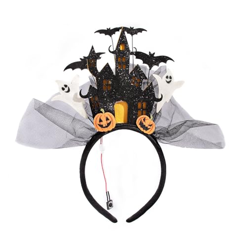 BaronHong Halloween-Stirnband, Fledermausgeist-Kopfbedeckung, Halloween-Haarband, Cosplay-Partykostüm, Kürbisgeist (schwarz, M) von BaronHong