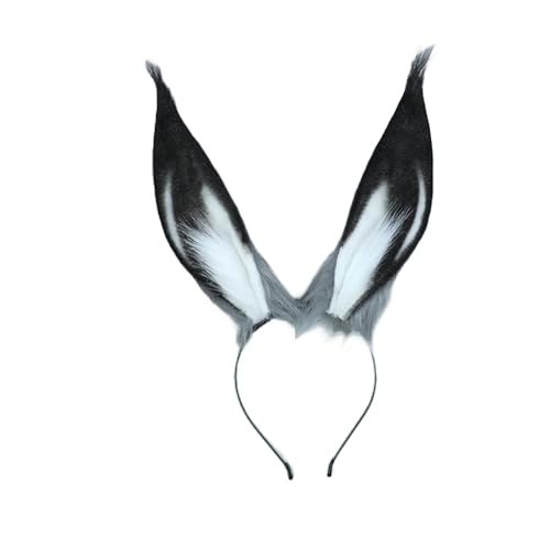 BaronHong Hasenohren, handgefertigt, Tierohren, Halloween, Cosplay, Hasenohren, Stirnband (schwarz, M) von BaronHong