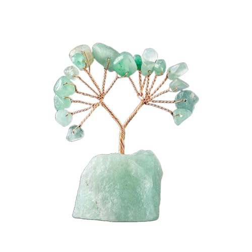 BaronHong Heilkristalle, Baumdekoration, Naturstein, Reiki-Edelstein, Kupferdraht, Lebensbaum, Heimbüro-Dekor, Feng-Shui-Geschenk (Aventurin, mittel) von BaronHong