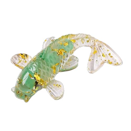 BaronHong Kreative künstliche Fischornamente, hübscher Koi-Fisch, natürlicher Kristall, Mini, süßes Maskottchen, künstliche Fischdekoration (Aventurin-Jade, mittel) von BaronHong