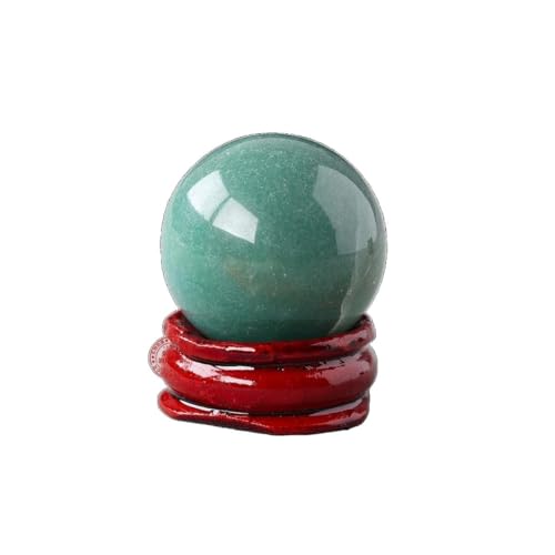BaronHong Kristallkugel, Edelsteinkugel, Holzständer, Skulptur, Figur für Reiki, Wahrsagerei, Heimbüro, Schreibtischdekoration (Aventurin-Jade-Armband-Sicherheitsschnalle, 28 mm – 32 mm) von BaronHong