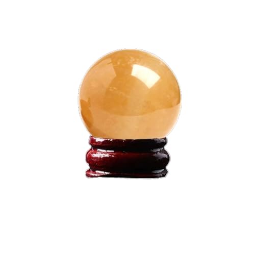 BaronHong Kristallkugel, Edelsteinkugel, Holzständer, Skulptur, Figur für Reiki, Wahrsagerei, Heimbüro, Schreibtischdekoration (Huang-Bingzhou, 28–32 mm) von BaronHong