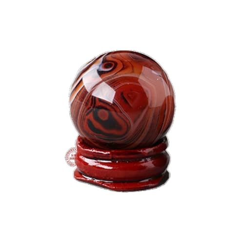 BaronHong Kristallkugel, Edelsteinkugel, Holzständer, Skulptur, Figur für Reiki, Wahrsagerei, Heimbüro, Schreibtischdekoration (Sardonyx, 28–32 mm) von BaronHong
