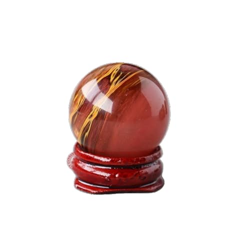 BaronHong Kristallkugel, Edelsteinkugel, Holzständer, Skulptur, Figur für Reiki, Wahrsagerei, Heimbüro, Schreibtischdekoration (Tigerhautschmelze, 28–32 mm) von BaronHong
