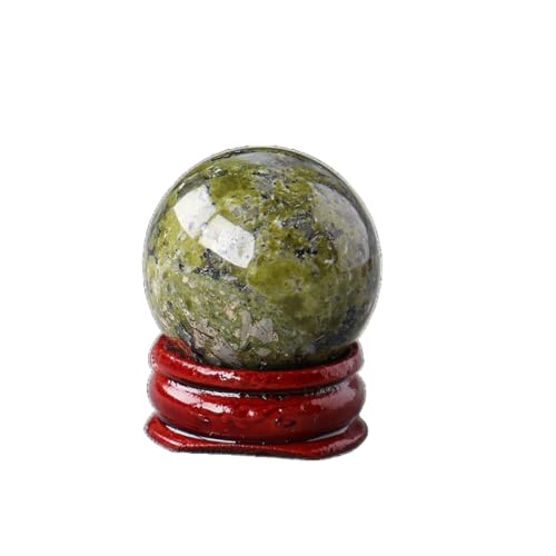 BaronHong Kristallkugel, Edelsteinkugel, Holzständer, Skulptur, Figur für Reiki, Wahrsagerei, Heimbüro, Schreibtischdekoration (Unakit, 28–32 mm) von BaronHong