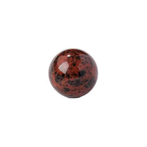 BaronHong Kristallkugel, Edelsteinkugel, Holzständer, Skulptur, Figur für Reiki, Wahrsagerei, Heimbüro, Schreibtischdekoration (roter Obsidian, 28–32 mm) von BaronHong