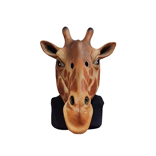 BaronHong Latex-Tiermaske, Labrador-Maske, Verkleidung für Erwachsene, Kopfbedeckung, Halloween, Schaufensterpuppe, Party-Kostüm (Giraffe, M) von BaronHong
