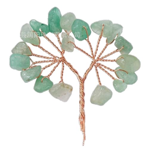BaronHong Natürlicher Kristall-Makadam-Kleinbaum, Reiki-Heilung, Feng-Shui-Edelstein, Kristallbaum, künstliche Bonsai-Tischdekoration (Aventurin-Jade-Armband-Sicherheitsschnalle, M) von BaronHong