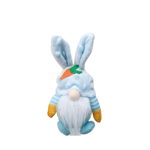 BaronHong Osterzwerg-Dekoration, handgefertigter Osterhase aus Plüsch, Tomte, schwedische skandinavische Figur, Elfe, ausgestopft (blau, M) von BaronHong