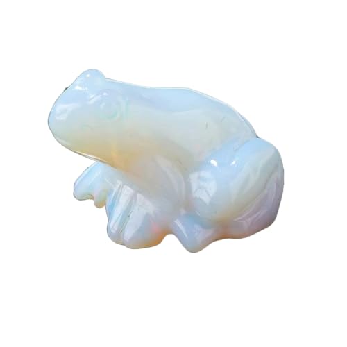 BaronHong Quarz-Frosch-Kristallfigur, kleine handgeschnitzte Taschen-Heilkristallstatue, Tierskulptur, 3,8 cm (Albumin, mittel) von BaronHong