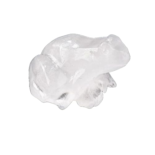 BaronHong Quarz-Frosch-Kristallfigur, kleine handgeschnitzte Taschen-Heilkristallstatue, Tierskulptur, 3,8 cm (Bergkristall-Quarz, mittel) von BaronHong