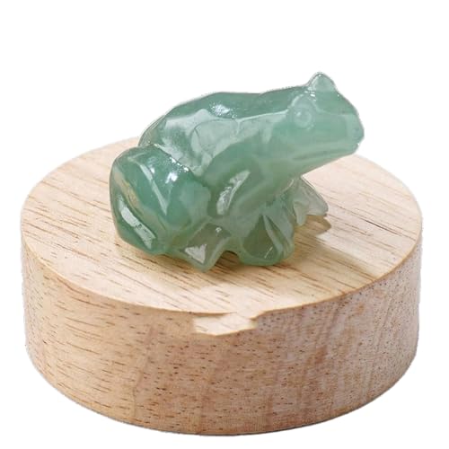 BaronHong Quarz-Frosch-Kristallfigur, kleine handgeschnitzte Taschen-Heilkristallstatue, Tierskulptur, 3,8 cm (Grün-Aventurin, mittel) von BaronHong