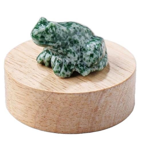 BaronHong Quarz-Frosch-Kristallfigur, kleine handgeschnitzte Taschen-Heilkristallstatue, Tierskulptur, 3,8 cm (Qinghai-Cui, mittel) von BaronHong