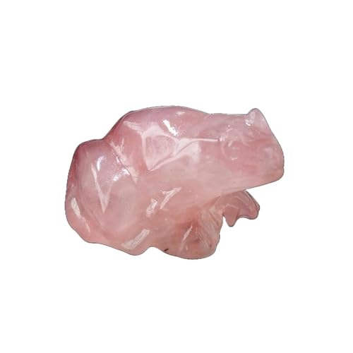 BaronHong Quarz-Frosch-Kristallfigur, kleine handgeschnitzte Taschen-Heilkristallstatue, Tierskulptur, 3,8 cm (Rosenquarz, mittel) von BaronHong