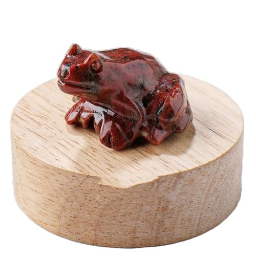 BaronHong Quarz-Frosch-Kristallfigur, kleine handgeschnitzte Taschen-Heilkristallstatue, Tierskulptur, 3,8 cm (Rot-Sesam, mittel) von BaronHong