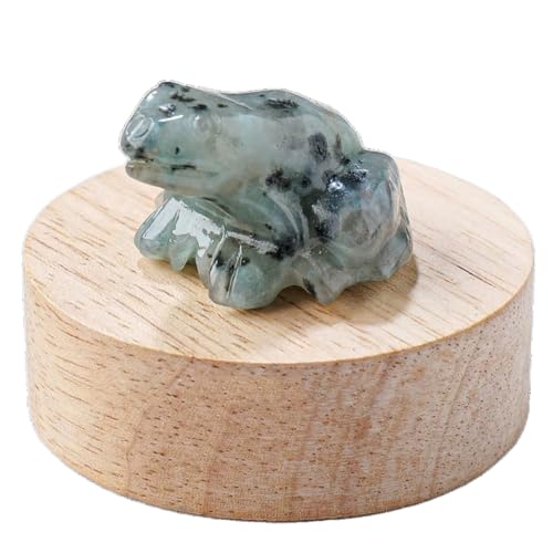 BaronHong Quarz-Frosch-Kristallfigur, kleine handgeschnitzte Taschen-Heilkristallstatue, Tierskulptur, 3,8 cm (Tienshanit, mittel) von BaronHong