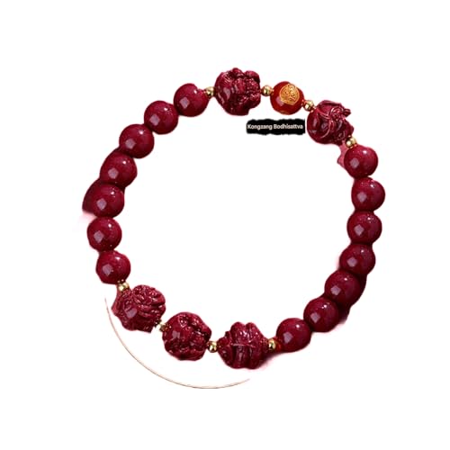 BaronHong Tai Sui-Armband, Sternzeichen-Jahr, Zinnober, Feng Shui, Zinnober-Armband, Glücksbringer, Geld-Amulett-Armband (Katze, S) von BaronHong
