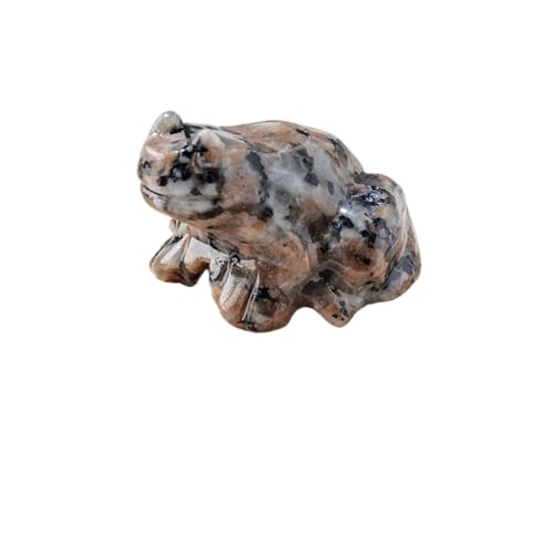 Quarz-Frosch-Kristallfigur, kleine handgeschnitzte Taschen-Heilkristallstatue, Tierskulptur, 3,8 cm (Bordstein, mittel) von BaronHong