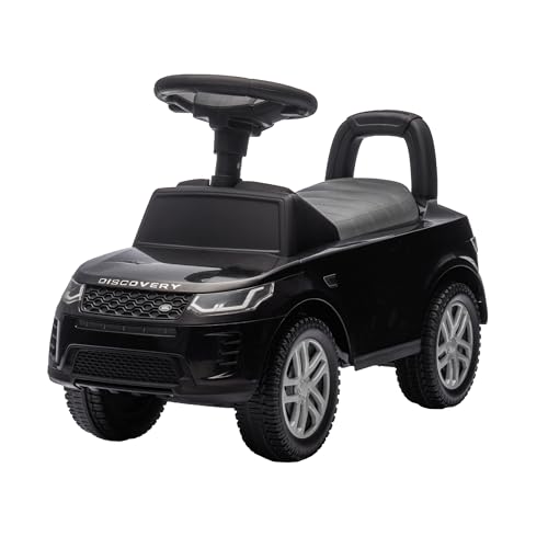 Baroni Toys Land Rover Ride-On, Schiebeauto für Kinder von 1-4 Jahren, realistische Geräusche, rutschfeste Räder, Stauraum, Kippschutz, 65,5 x 28 x 39 cm Schwarz von Baroni Toys