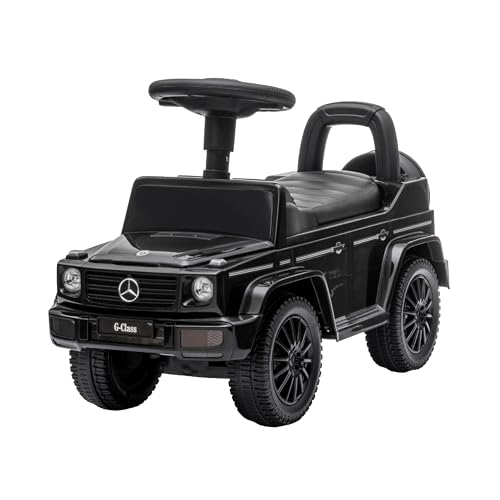 Baroni Toys SUV Mercedes Ride-On Schiebeauto für Kinder von 1-4 Jahren, realistische Geräusche, rutschfeste Räder, Ablagefach, 69,5 x 29 x 43 cm, Schwarz von Baroni Toys
