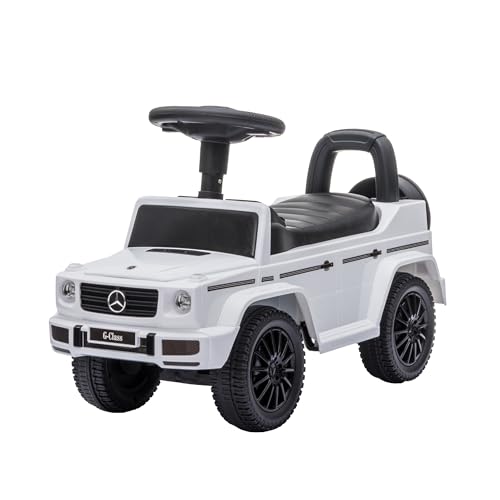 Baroni Toys SUV Mercedes Ride-On Schiebeauto für Kinder von 1-4 Jahren, realistische Geräusche, rutschfeste Räder, Ablagefach, 69,5 x 29 x 43 cm, Weiß von Baroni Toys